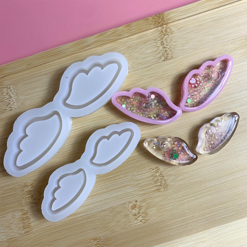 Butterfly Elf Wings futóhomok kiegészítők Kristály epoxigyanta forma szilikon forma barkácsolás dekoráció öntőeszközök
