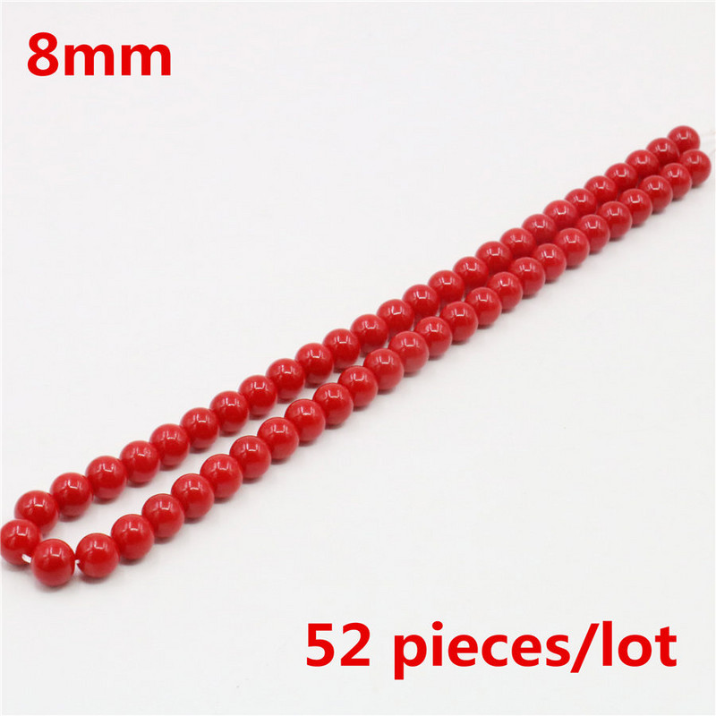 Nagyker 3/4/6/8/10/12/14/16mm Red Shell Pearl Kerek laza gyöngyök ékszerekhez Choker készítés Diy karkötő ékszerek