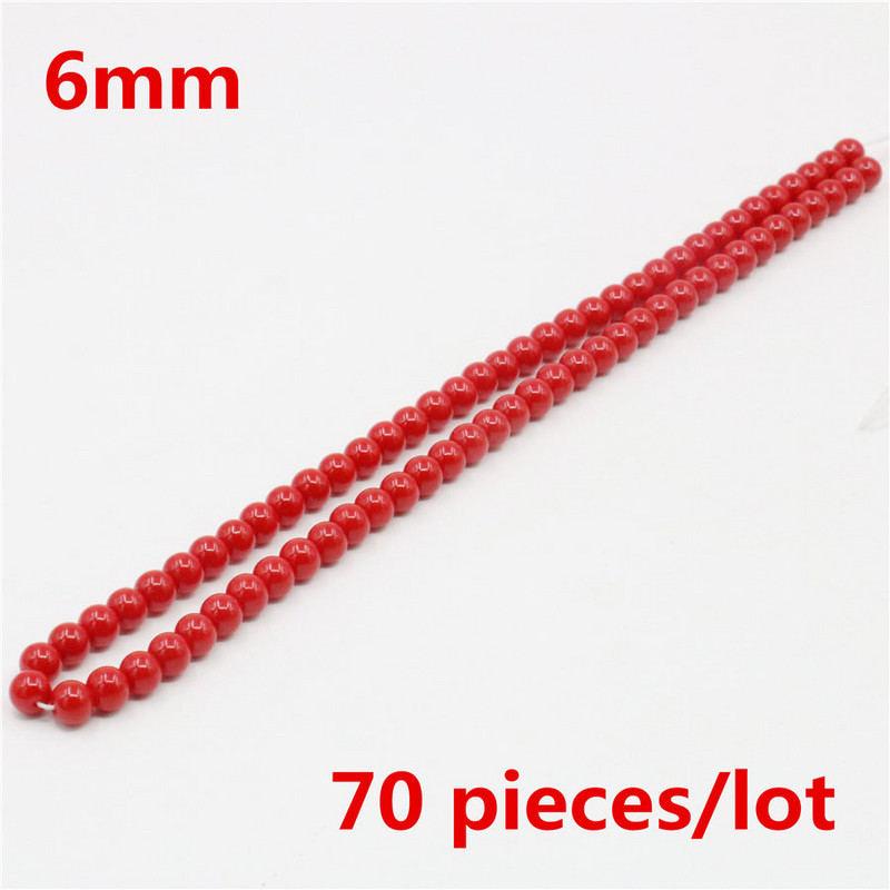 Nagyker 3/4/6/8/10/12/14/16mm Red Shell Pearl Kerek laza gyöngyök ékszerekhez Choker készítés Diy karkötő ékszerek