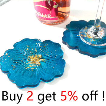 Hot sale New Simple Flower Cherry Blossom Coaster Καλούπι σιλικόνης DIY Εποξειδική Ρητίνη Σετ Δίσκος Πέταλλων για Κατασκευή Διακοσμήσεων