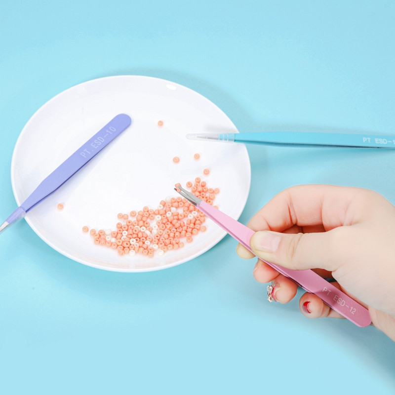 Alat za izradu nakita od epoksidne smole u 6 stilova, ružičasta pinceta od nehrđajućeg čelika za DIY rukotvorine od smole, dodaci za izradu nakita, alati