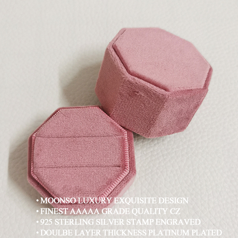 2023. Novi ružičasti zaslon Poklon kutija za prsten Naušnice Nakit Baršunasta kutija Držač Pakiranje Skladištenje nakita Moonso ružičasta vevlet kutija