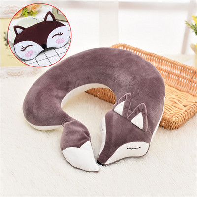 JINSERTA Lovely Fox Animal Pamuk Pamuk U Shape Jastuk za Vrat Automobil Kućni Putni Jastuk Nap Health Care Jastuk za djecu Kid Adult
