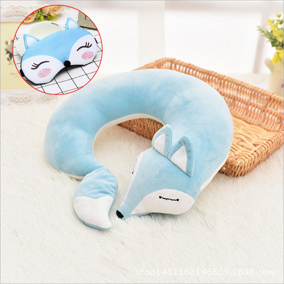 JINSERTA Lovely Fox Animal Pamuk Pamuk U Shape Jastuk za Vrat Automobil Kućni Putni Jastuk Nap Health Care Jastuk za djecu Kid Adult