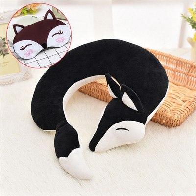 JINSERTA Lovely Fox Animal Pamuk Pamuk U Shape Jastuk za Vrat Automobil Kućni Putni Jastuk Nap Health Care Jastuk za djecu Kid Adult