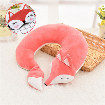 JINSERTA Lovely Fox Animal Pamuk Pamuk U Shape Jastuk za Vrat Automobil Kućni Putni Jastuk Nap Health Care Jastuk za djecu Kid Adult