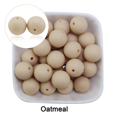 Nove silikonske perle od zobenih pahuljica od 20 kom, sive boje Bule, rumenilo od zobene kaše, 15 mm, dječje zubiće za žvakanje, DIY okrugla labava kuglica za narukvicu, veleprodaja
