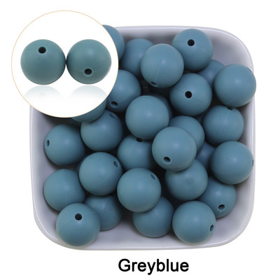 Nove silikonske perle od zobenih pahuljica od 20 kom, sive boje Bule, rumenilo od zobene kaše, 15 mm, dječje zubiće za žvakanje, DIY okrugla labava kuglica za narukvicu, veleprodaja