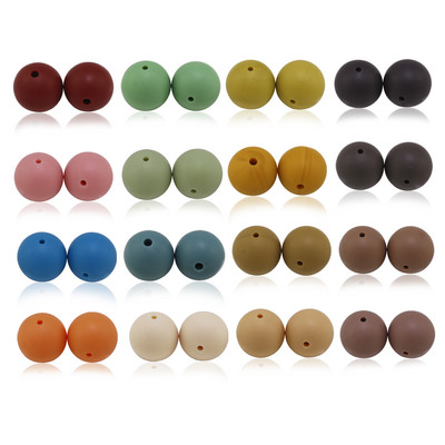 Nove silikonske perle od zobenih pahuljica od 20 kom, sive boje Bule, rumenilo od zobene kaše, 15 mm, dječje zubiće za žvakanje, DIY okrugla labava kuglica za narukvicu, veleprodaja