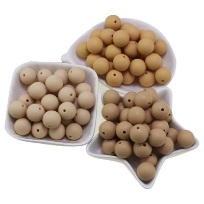 Nove silikonske perle od zobenih pahuljica od 20 kom, sive boje Bule, rumenilo od zobene kaše, 15 mm, dječje zubiće za žvakanje, DIY okrugla labava kuglica za narukvicu, veleprodaja