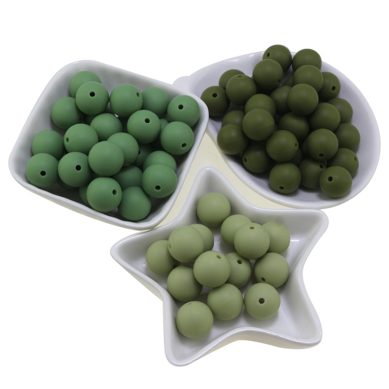 Nove silikonske perle od zobenih pahuljica od 20 kom, sive boje Bule, rumenilo od zobene kaše, 15 mm, dječje zubiće za žvakanje, DIY okrugla labava kuglica za narukvicu, veleprodaja