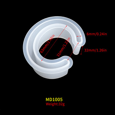 DM074 kalupi za narukvice u obliku slova C od smole otvorenog dizajna za narukvice Moldes De Silicona Para Resina Epoxi za izradu nakita Fai Da Te