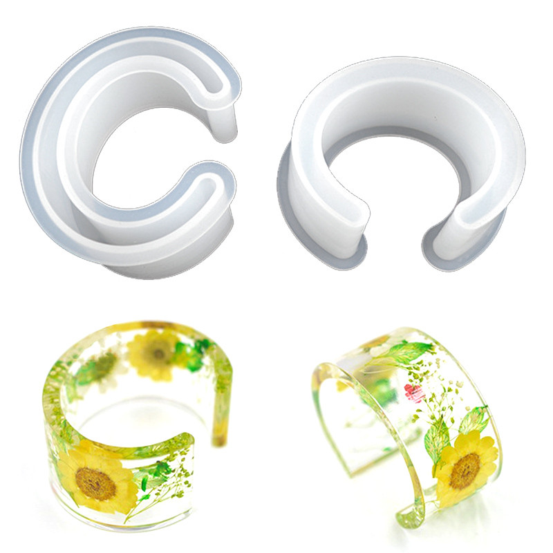 DM074 kalupi za narukvice u obliku slova C od smole otvorenog dizajna za narukvice Moldes De Silicona Para Resina Epoxi za izradu nakita Fai Da Te