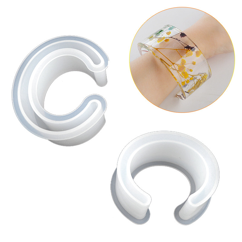 DM074 kalupi za narukvice u obliku slova C od smole otvorenog dizajna za narukvice Moldes De Silicona Para Resina Epoxi za izradu nakita Fai Da Te