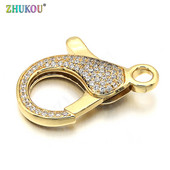 21*31 mm mesingane kubične cirkonijeve kopče od jastoga, kukice, DIY pribor za nakit, mješovite boje, rupa: 4 mm, model: VK56