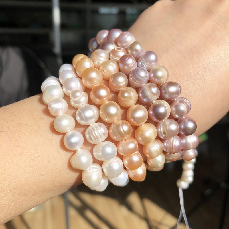 Looduslik mageveepärl valge roosa lilla ovaalne punch pärlid meisterdamiseks käsitöö käevõru kaelakee ehete valmistamiseks 15`` kiud