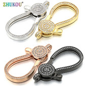 21*45 mm mesingane kubične cirkonske kopče za jastog, kukice za DIY pribor za nakit, mješovite boje, rupa: 3 mm, model: VK60