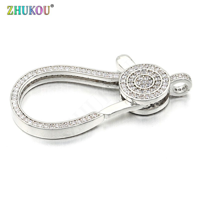 21*45 mm mesingane kubične cirkonske kopče za jastog, kukice za DIY pribor za nakit, mješovite boje, rupa: 3 mm, model: VK60