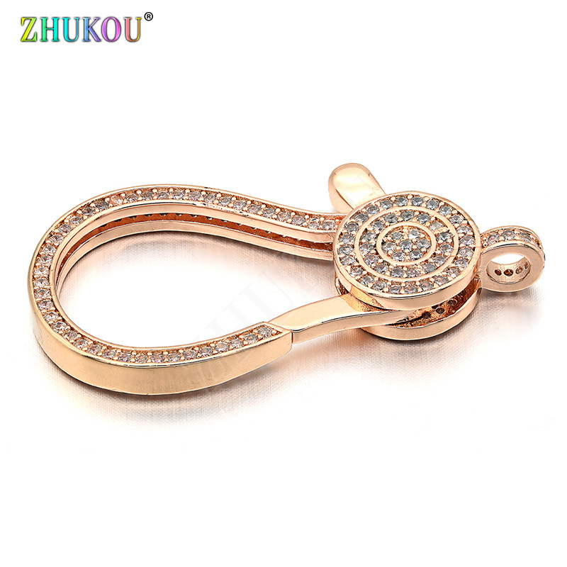 21*45 mm mesingane kubične cirkonske kopče za jastog, kukice za DIY pribor za nakit, mješovite boje, rupa: 3 mm, model: VK60