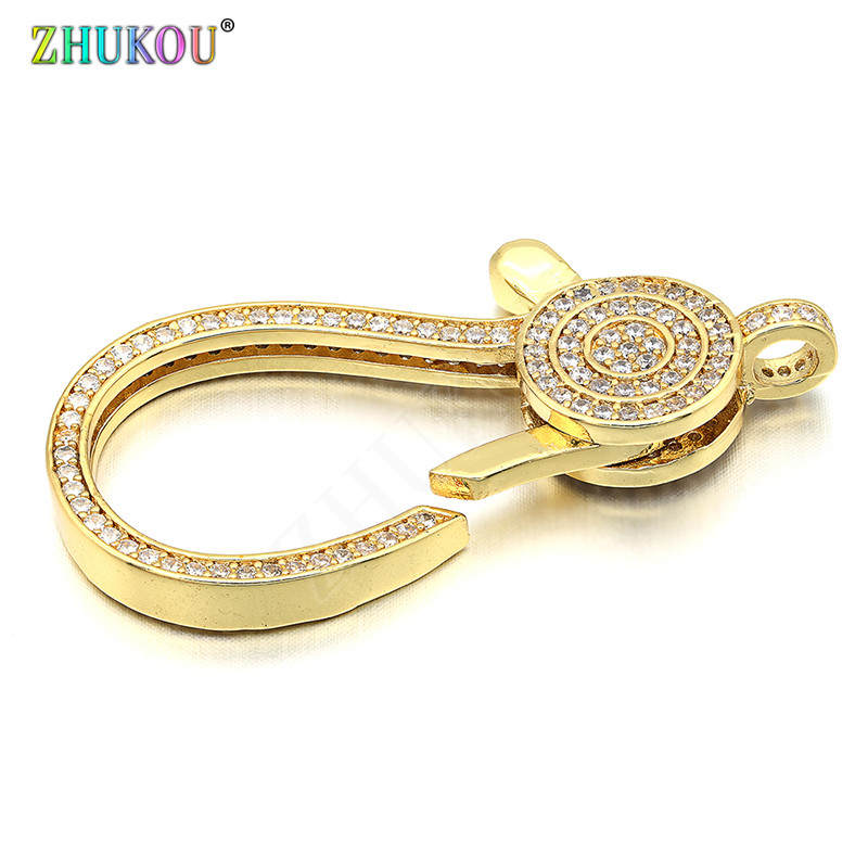 21*45 mm mesingane kubične cirkonske kopče za jastog, kukice za DIY pribor za nakit, mješovite boje, rupa: 3 mm, model: VK60