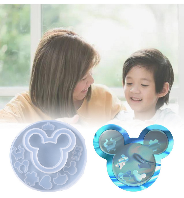 DIY kalup od kristalne epoksidne smole, zabavni Silikonski kalup za dvorac Mickey Head Castle Quicksand