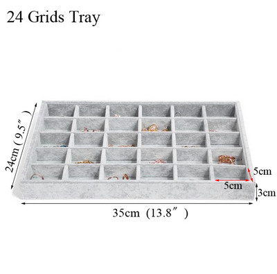 Modni ledeno sivi baršunasti pladanj za nakit Kutija za pohranu nakita Držač za sat Ogrlica Prsten Naušnice Privjesak Serija organizatora Izložba