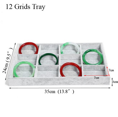 Modni ledeno sivi baršunasti pladanj za nakit Kutija za pohranu nakita Držač za sat Ogrlica Prsten Naušnice Privjesak Serija organizatora Izložba