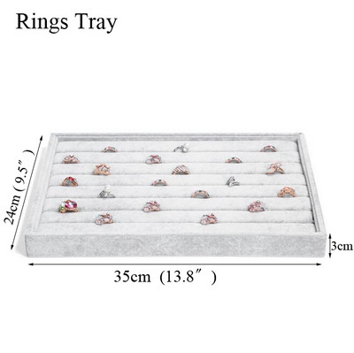 Modni ledeno sivi baršunasti pladanj za nakit Kutija za pohranu nakita Držač za sat Ogrlica Prsten Naušnice Privjesak Serija organizatora Izložba