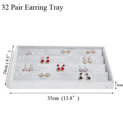 Modni ledeno sivi baršunasti pladanj za nakit Kutija za pohranu nakita Držač za sat Ogrlica Prsten Naušnice Privjesak Serija organizatora Izložba