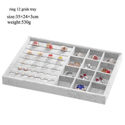 Modni ledeno sivi baršunasti pladanj za nakit Kutija za pohranu nakita Držač za sat Ogrlica Prsten Naušnice Privjesak Serija organizatora Izložba