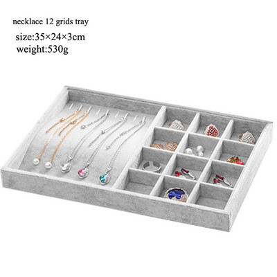 Modni ledeno sivi baršunasti pladanj za nakit Kutija za pohranu nakita Držač za sat Ogrlica Prsten Naušnice Privjesak Serija organizatora Izložba