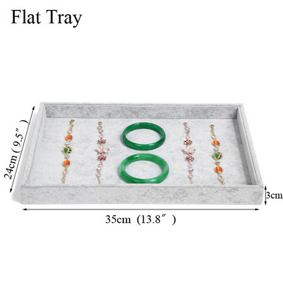 Modni ledeno sivi baršunasti pladanj za nakit Kutija za pohranu nakita Držač za sat Ogrlica Prsten Naušnice Privjesak Serija organizatora Izložba