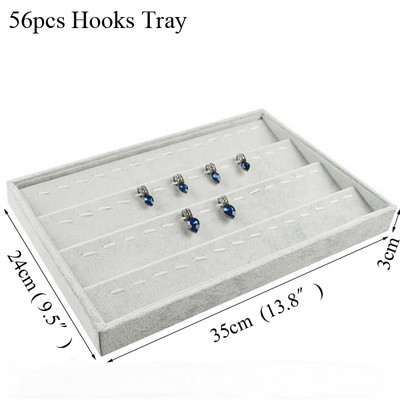 Modni ledeno sivi baršunasti pladanj za nakit Kutija za pohranu nakita Držač za sat Ogrlica Prsten Naušnice Privjesak Serija organizatora Izložba