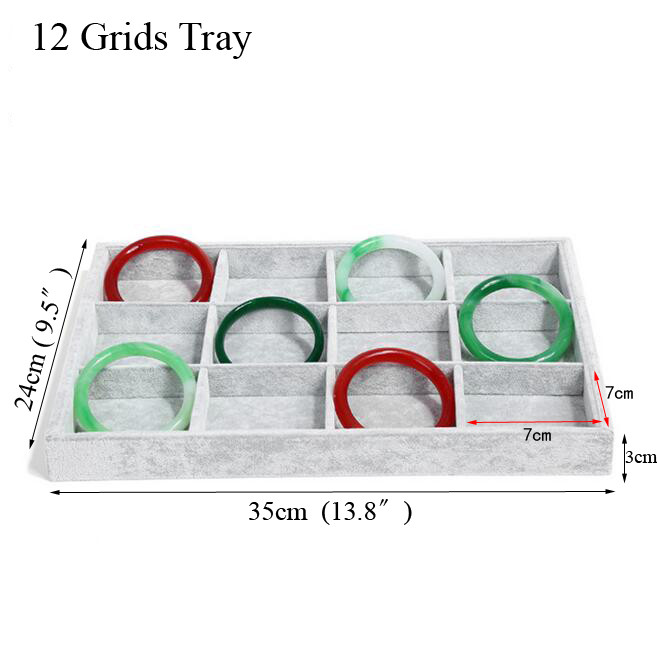 Modni ledeno sivi baršunasti pladanj za nakit Kutija za pohranu nakita Držač za sat Ogrlica Prsten Naušnice Privjesak Serija organizatora Izložba