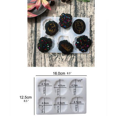 Okrugli podmetač za čaše od epoksidne smole, silikonski kalupi, 6-snopova diskova, kružna ladica s rupom, lijevani nakit, ogrlica, privjesak, privjesci, privjesci Ne