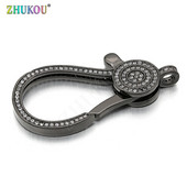 24 * 50 mm-es sárgaréz cirkónium homár kapcsok horgok barkács ékszerleletekhez, vegyes színben, lyuk: 3,5 mm, modell: VK62