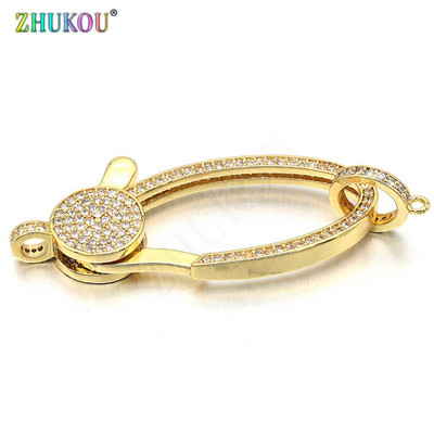 18*44 mm mesingane kubične cirkonske kopče, kukice za DIY pribor za nakit, mješovite boje, rupa: 3 mm, model: VK65