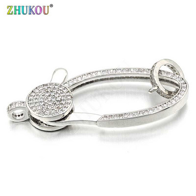 18*44 mm mesingane kubične cirkonske kopče, kukice za DIY pribor za nakit, mješovite boje, rupa: 3 mm, model: VK65