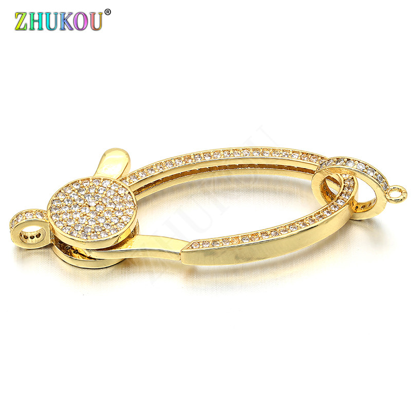 18*44 mm mesingane kubične cirkonske kopče, kukice za DIY pribor za nakit, mješovite boje, rupa: 3 mm, model: VK65