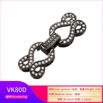 ZHUKOU Brass Cubic Zirconia Χρυσό κούμπωμα Γάντζοι για Diy κοσμήματα κολιέ και βραχιόλι Findings Accessories Μοντέλο: VK80