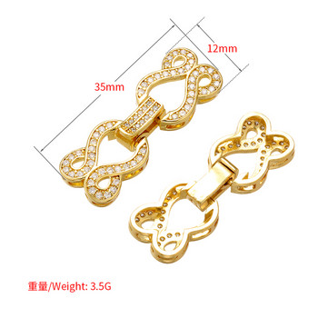 ZHUKOU Brass Cubic Zirconia Χρυσό κούμπωμα Γάντζοι για Diy κοσμήματα κολιέ και βραχιόλι Findings Accessories Μοντέλο: VK80