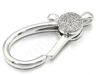 18*36 mm-es sárgaréz cirkónium-homár kapcsok horgok barkács ékszerleletekhez, vegyes színben, furat: 2,5 mm, modell: VK52