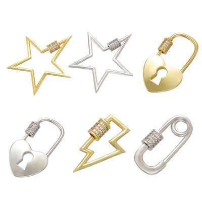 ZHUKOU 2020 CZ Crystal NEW lightning star Lock DIY κοσμήματα άγκιστρα για DIY χειροποίητο κολιέ Εξαρτήματα αξεσουάρ κοσμημάτων