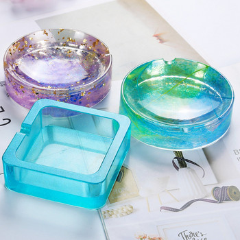 Τασάκι Καλούπι Σιλικόνης Καρδιά Τετράγωνο Καλούπι για DIY Ρητίνη UV Crystal Epoxy Crafts Κρυστάλλινο Τασάκι Διακόσμηση σπιτιού