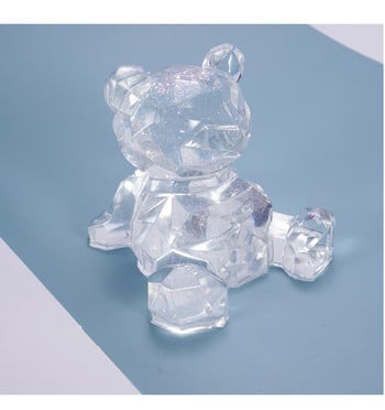 Καλούπι DIY Bear Resin Τρισδιάστατο γεωμετρικό κρύσταλλο αρκουδάκι εποξειδικό καλούπι διακόσμηση κινουμένων σχεδίων Μικρή φόρμα σιλικόνης Rilakkuma