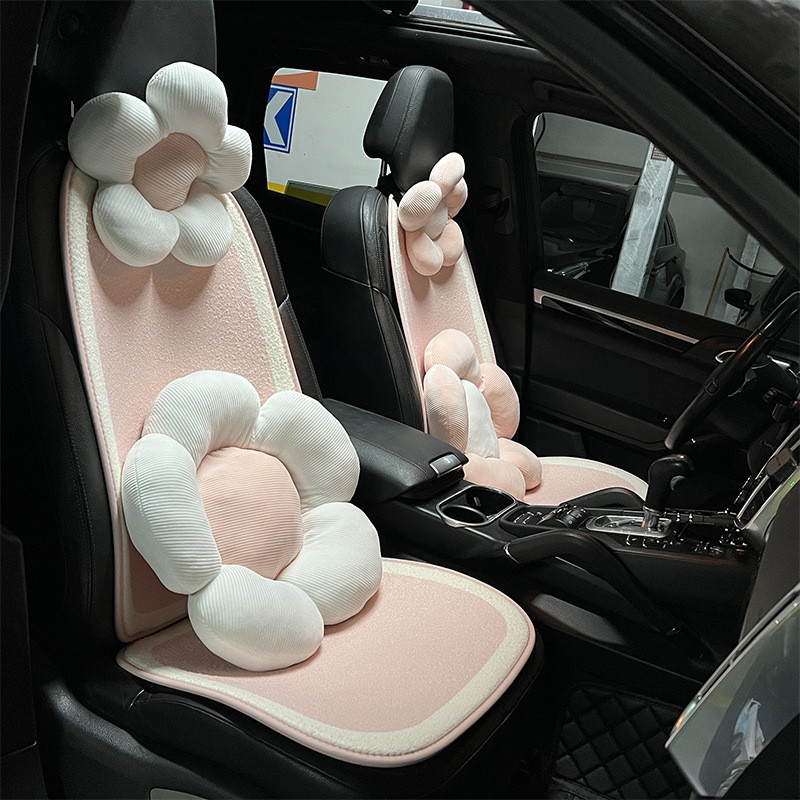 Automobilski jastuk za vrat u obliku cvijeta Slatki crtani jastučić za naslon za glavu Meka lumbalna potpora za struk Univerzalni mekani auto jastuk Dodaci za automobil