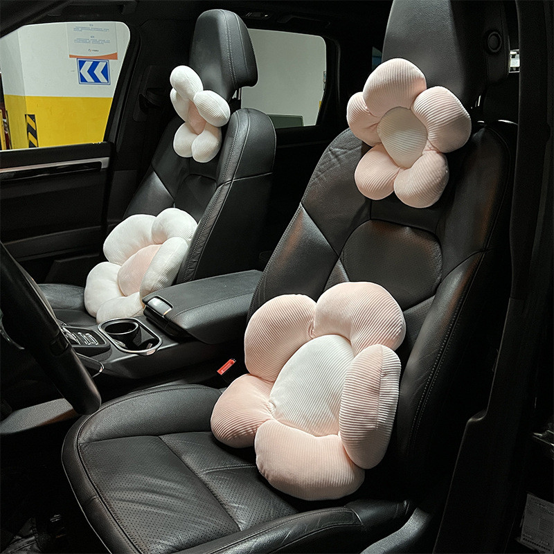 Automobilski jastuk za vrat u obliku cvijeta Slatki crtani jastučić za naslon za glavu Meka lumbalna potpora za struk Univerzalni mekani auto jastuk Dodaci za automobil