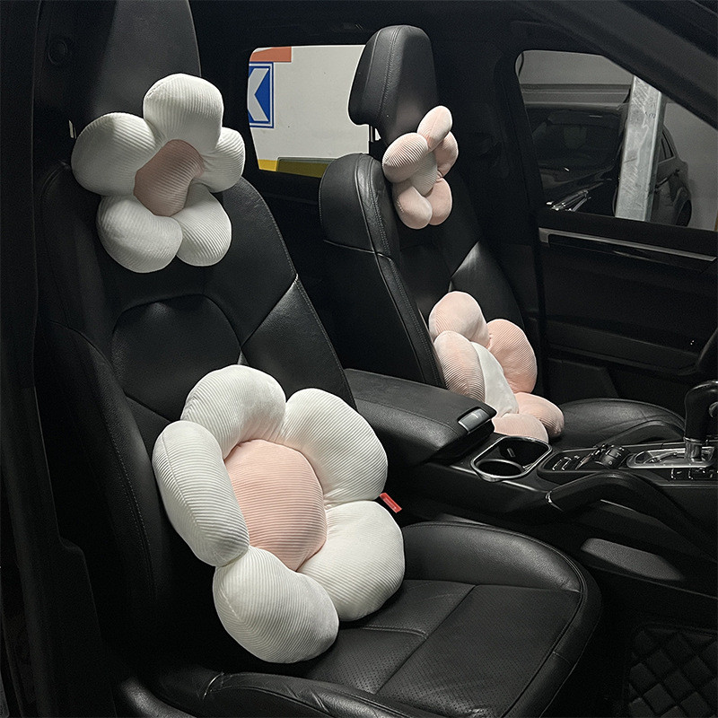 Automobilski jastuk za vrat u obliku cvijeta Slatki crtani jastučić za naslon za glavu Meka lumbalna potpora za struk Univerzalni mekani auto jastuk Dodaci za automobil