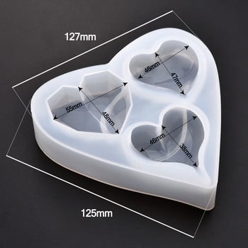 Καλούπι Ρητίνης κοσμήματος 3D Diamond Love Heart Shaped Mold UV Epoxy for Jewelry Making Tools