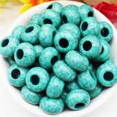 10 kom tirkiznog kamena plave boje 14x8 mm, europske perle s velikim rupama od 5 mm, klizeći privjesci za narukvicu Pandora, obrt za izradu nakita